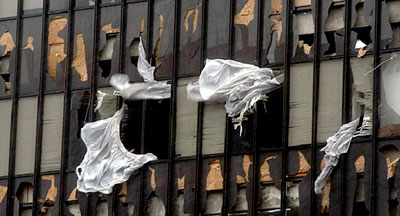 Windows destroyed by Hurricane Katrina