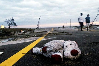 Debris on a street