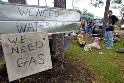 A desperate family posts signs imploring assistance