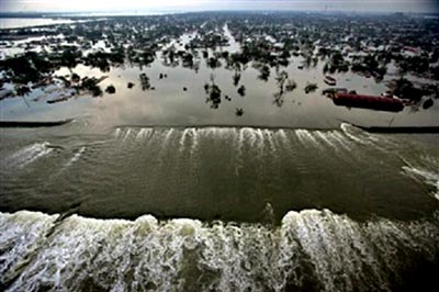 Hurricane Katrina topples levees in New Orleans